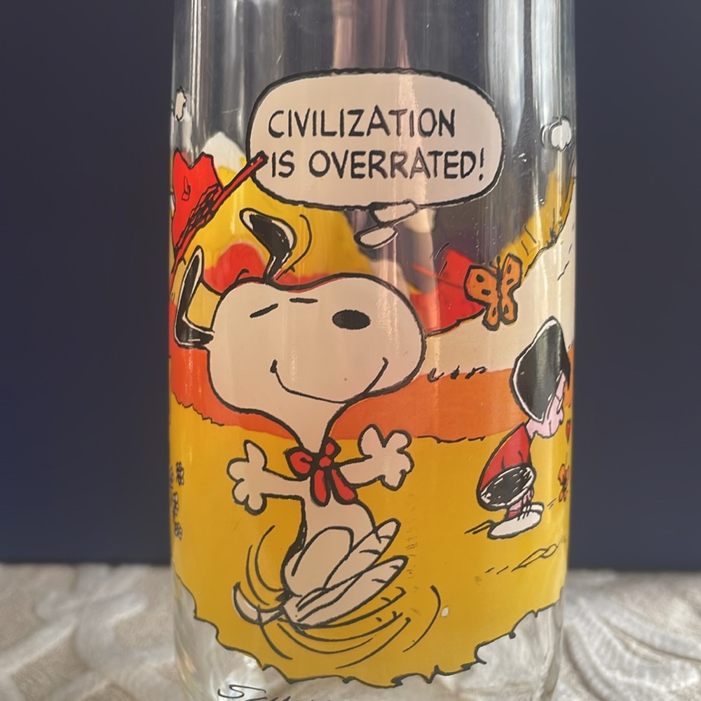 McDonald’s Camp Snoopy Collection “Civilization is Overrated” Collectible Glass - Picture 9 of 12